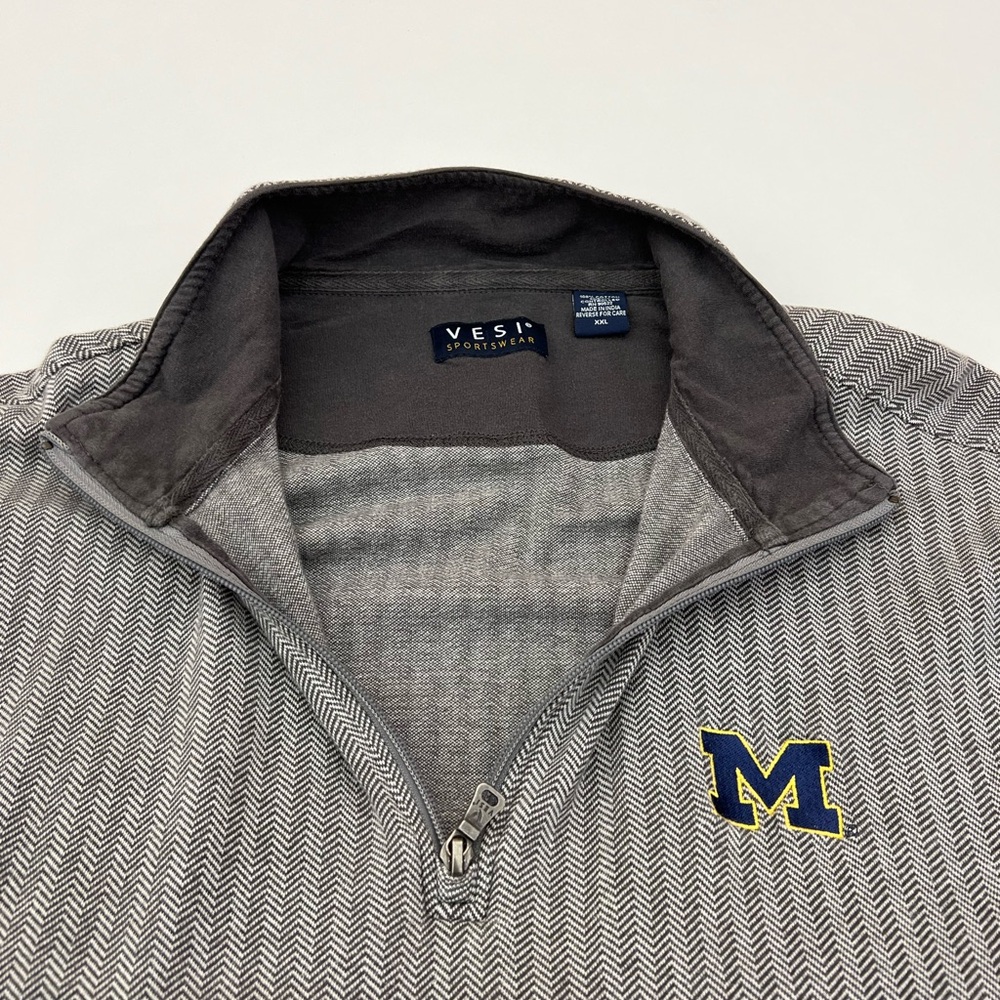 Michigan State Long sleeve jumper sweater Mens XXL grey Blue Quarter-Zip